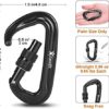 Favofit Locking Carabiner Clips, 4 Pack, 12KN (2697 lbs Each) Heavy Duty Caribeaners for Camping, Hiking, Outdoor & Gym etc, Small Carabiners for Dog Leash & Harness - Image 2