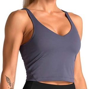 Dragon Fit Sports Bra for Women Longline Padded Bra Yoga Crop Tank Tops Fitness Workout Running Top