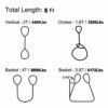 YUZENET 2"x 8' Lifting Sling Straps Polyester Heavy Duty Web Slings 4400 Lbs Vertical, 3520 Lbs Choker, 8800 Lbs Basket (Green/Purple) - Image 6