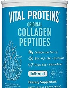Vital Proteins Collagen Peptides Powder, 9.33 oz, Unflavored with Hyaluronic Acid and Vitamin C
