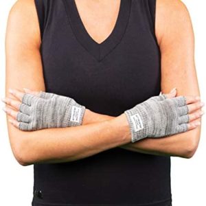 SIT TWISTER Exercise Gloves - Extra Grip and Comfort - Performance Fingerless Gloves for Yoga, Pilates, and Working Out (Cotton & Spandex, Grey)