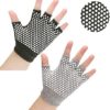 Yoga Gloves Non Slip Fingerless Yoga Gloves Exercise Gloves Workout Gloves 2 Packs (Black&Grey with White dots), 17*16*2cm - Image 7