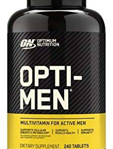 Optimum Nutrition Opti-Men, Vitamin C, Zinc and Vitamin D, E, B12 for Immune Support Mens Daily Multivitamin Supplement, 240 Count (Packaging May Vary)