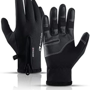 TEMEI Winter Warm Gloves Men Women Touch Screen Waterproof Windproof Non-Slip Grips Glove, for Cycling Driving Running Hiking