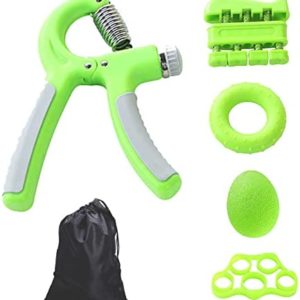Utdfbwq Grip Training (5-Pack) Kit, Grips for Strength Training, Finger Exerciser, Finger Stretcher, Grip Ring, Stress Relief Grip Ball for Athletes, Musicians, All Men and Women Who Love Sports