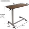Vaunn Medical Adjustable Overbed Bedside Table With Wheels (Hospital and Home Medical Use) - Image 5