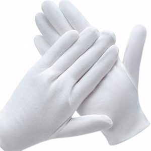6 Pairs White Cotton Gloves for Inspection Cleaning Archive Photo Jewelry Silver Coin, Coyaho Work Gloves for Men Women Dry Hands Moisturizing SPA Eczema