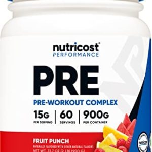 Nutricost Pre-Workout Powder Complex, Fruit Punch, 60 Servings, Vegetarian, Non-GMO and Gluten Free
