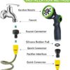 Garden Hose Nozzle Sprayer Thumb Control High Pressure Pistol Grip Easy Water Control- Hose Spray Nozzle Best for Watering Plants Cleaning & Car Wash/Features 10 Spray Nozzle - Image 5
