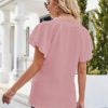 VIVIfashion Women' s Business Casual Tops Split V Neck Ruffle Sleeve Chiffon Blouses Dressy Shirts Loose Tunic Oversized - Image 2