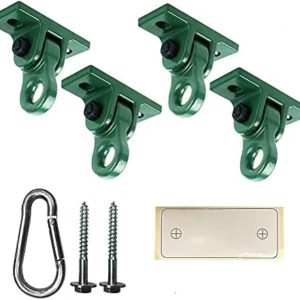 ABUSA Heavy Duty Green Swing Hangers Screws Bolts Included Over 5000 lb Capacity Playground Porch Yoga Seat Trapeze Wooden Sets Indoor Outdoor (4 Pack)