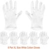 Paxcoo 6 Pairs XL White Cotton Gloves for Dry Hand Moisturizing Cosmetic Eczema Hand Spa and Coin Jewelry Inspection - Image 2