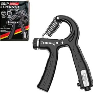 AudeRhine Grip Strength Trainer, Adjustable Resistance 11-132lbs Non-Slip Gripper, Hand Grip Exerciser Strengthener For Exercise Grip| Training Wrist Strength| Forearm Training| Injury Recovery