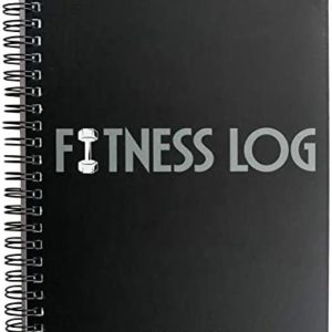 Black Fitness Journal Workout Book - Fitness Planner - Daily Log Planner - Workout Log Book for Weight Loss, Lifting, WOD for Men & Women to Track Goals & Muscle Gain -Workout Accessories