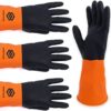 Chemical Resistant Gloves for Heavy-duty Utility - 2 Pairs Thick Long Rubber Protective Gloves - Image 2