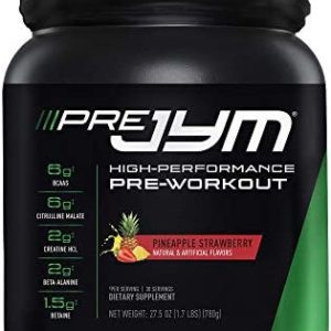 Pre JYM Pineapple Strawberry Pre Workout Powder - BCAAs, Creatine HCI, Citrulline Malate, Beta-Alanine, Betaine, and More | JYM Supplement Science | 30 Servings