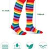4 Pairs Rainbow knee socks Women Colorful Striped High Socks Girls Thigh High Stockings - Image 2