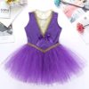 CHICTRY Girls' Circus Trapeze Costume Sparkle Princess Girl Ruffles Leotard with Gloves Dress up Outfits Sets - Image 4