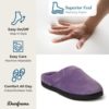 Dearfoams Women's Indoor/Outdoor Memory Foam Darcy Microfiber Velour Clog, Wide Widths Slipper - Image 3