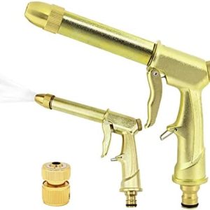 ZOVAATIA Garden Hose Nozzle 100% Heavy Duty Metal, Metal Nozzle & body Non-slip Ergonomic Grip, 4 Watering Patterns, High Pressure Metal Spray Gun for Watering Plants, Car Wash and Showering Dog