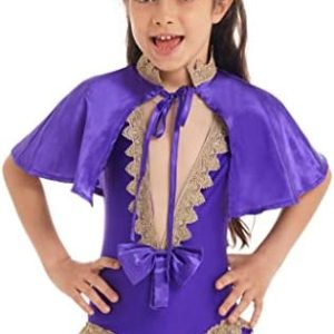 Moggemol Kids Girls Circus Trapeze Costume Shiny Ruffles Leotard with Gloves Halloween Cosplay Party Outfits