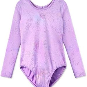 Leotards for Girls Ballet Gymnastics Long Sleeve Sparkles Aqua Blue Pink Purple
