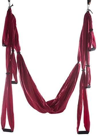 ROBDAE Aerial Yoga Swing Anti-Gravity Aerial Yoga Hang Parachute ClothYoga Studio Aerial Hammock Indoor for Air Yoga Inversion Exercises (Color : Purple, Size : 245x140cm) - Image 5