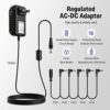 Donner DPA-1 Guitar Pedal Power Supply Adapter 9V DC 1A Tip Negative 5 Way Daisy Chain Cables for Guitar Effect Pedal - Image 2