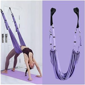 HONGFEISHANGMAO Yoga Hammock Full Set Handles Aerial Yoga Ceiling Hammock Flying Swing Chair Trapeze Yoga Inversion Device Home Hanging Belt Hammock Swing