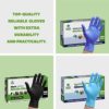 Disposable Black Nitrile Gloves 6 Mil. Extra Strength Latex & Powder Free, Textured Fingertips Gloves - Image 6