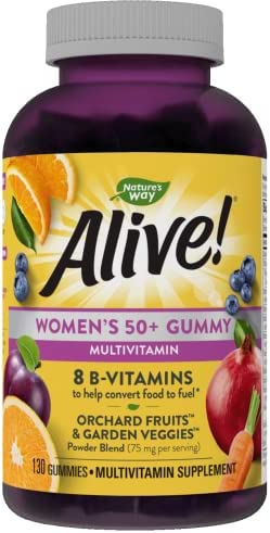 Nature's Way Alive! Women’s 50+ Gummy Multivitamin, Full B Vitamin Complex, 130 Gummies