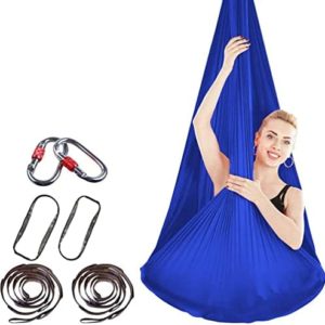 ALINSAM Aerial Yoga Hammock, 4 Meter Premium Silks Flying Hammock Swing, Anti-Gravity Yoga Inversion Exercises Improved Flexibility & Core Strength,J