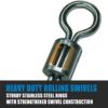Dr.Fish Fishing Swivels Barrel Swivels, Rolling Swivels Stainless Steel Swivels Fishing Tackles Black Nickel 30Lb to1500 Lb - Image 4