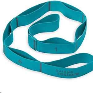Gaiam Restore Stretch Band Strap - Elastic Stretching Strap with Loops for Medium Resistance Stretch Assist on Leg, Hamstring, Exercise/Fitness/Workout, Physical Therapy
