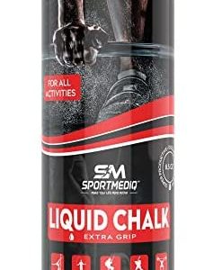 SPORTMEDIQ Pro Grade Liquid Chalk – Mess Free Professional Hand Grip for Gym, Weightlifting, Rock Climbing, Gymnastics, Rock Climbing - Dries in Seconds - 8.5 Oz