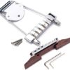 Alnicov Set of 6 String Archtop Jazz Guitar Rosewood Bridge Height Adjustable Tailpiece Trapeze for Jazz Guitar Parts,Chrome - Image 4