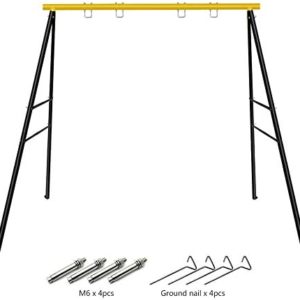EOSAGA Extended Swing Frame with Ground Nail 300LBS, New Upgraded Heavy Duty A-Frame Metal Swing Stand for Kids Outdoor Fun, Fits for Most Swings & Yoga Swing, Fit for All-Weather