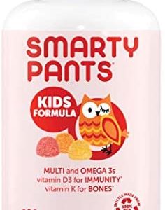 SmartyPants Kids Formula Daily Gummy Multivitamin: Vitamin C, D3, and Zinc for Immunity, Gluten Free, Omega 3 Fish Oil (DHA/EPA), Vitamin B6, B12, 120 Count (30 Day Supply)