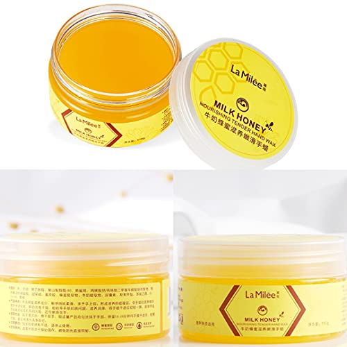 Lamilee Hand Mask Milk Honey Peel Off Hand Wax Moisturizing Hydrating Nourishing Exfoliating Hand Film Hands Care paraffin110g - Image 2