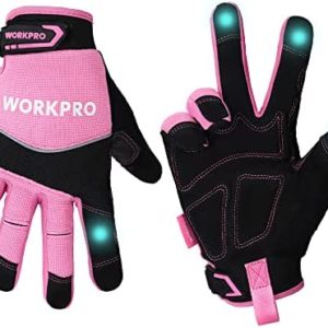 WORKPRO Safety Work Gloves, Mechanic Working Gloves for Men Women, Touch Screen, Terry Fabric, Non-Slip