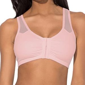 Fruit of the Loom Women's Comfort Front Close Sport Bra With Mesh Straps