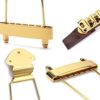 Alnicov Set of 6 String Archtop Jazz Guitar Rosewood Bridge Height Adjustable & Tailpiece Trapeze for Jazz Guitar Parts,Gold - Image 6