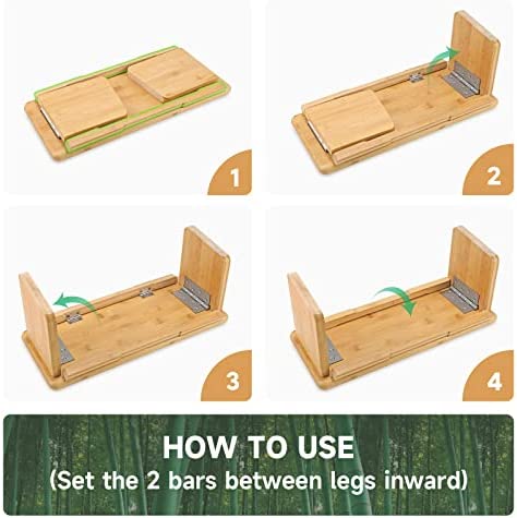 Nnewvante Yoga Meditation Bench, Meditation Kneeling Stool with Foldable Legs, Ergonomic Bamboo Seiza Yoga Benches, Wooden Meditation Chair for Praying, Folding Prayer Kneeler Seat - Image 5