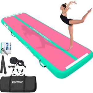 VOFiTNY 20’/16’/13’/10ft Air Mat Inflatable Gymnastics Mats Air track tumbling mat Tumble Track for gymnastics training for Cheer for home w/ E-PUMP