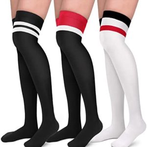 3 Pairs Thigh High Compression Socks for Women Circulation Over the Knee Stockings - Best Support for Running,Travel