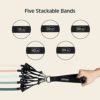 Retrospec Train Resistance Bands Set (5pc) Workout Bands w/ Handles, Door Anchor, Carry Bag for Women & Men - Image 6