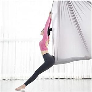 ZCXBHD Aerial Yoga Hammock Set 5mx2.8m Fitness Anti Gravity with 350 KG Load for Inversion Exercise Pilates Gymnastics (Color : Light Gray)