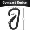 Gold lion Gear Aluminum Carabiner w/ Lock 3 Inch | D Shape Heavy Duty Buckle | Small Carabiner Clip, Key Ring, Backpack Clip - Image 2
