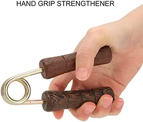 Jievazb Hand Grip Strengthener, Wooden Handle Grip Strength Trainer Relieve Wrist & Thumb Pain Wrist Hand Exerciser for Gym Home Office Travel Use - Image 4
