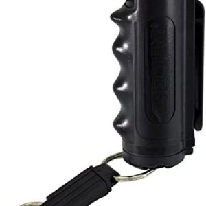 Pepper Defense 4-in-1 Pepper Spray Keychain with Tactical Belt Clip for Self Defense - Maximum Strength Police Grade Formula - 10% OC, 1% CS, 1% CN, Marking Dye